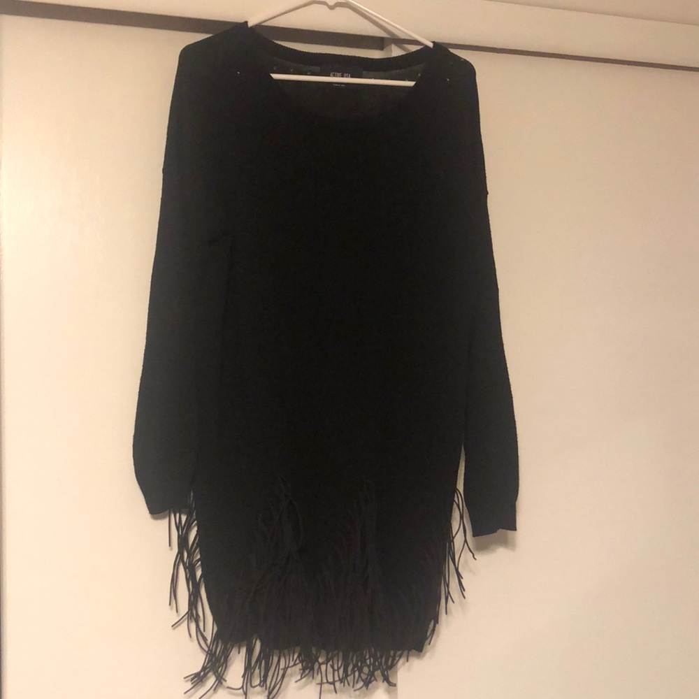 Sweater Dress with Fringe